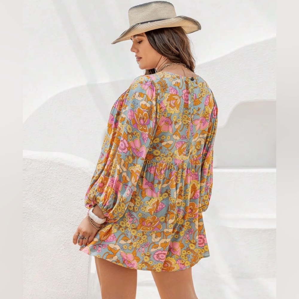 Boho Floral Viral TikTok Romper - Picture 5 of 9